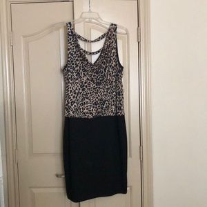 Black and leopard dress